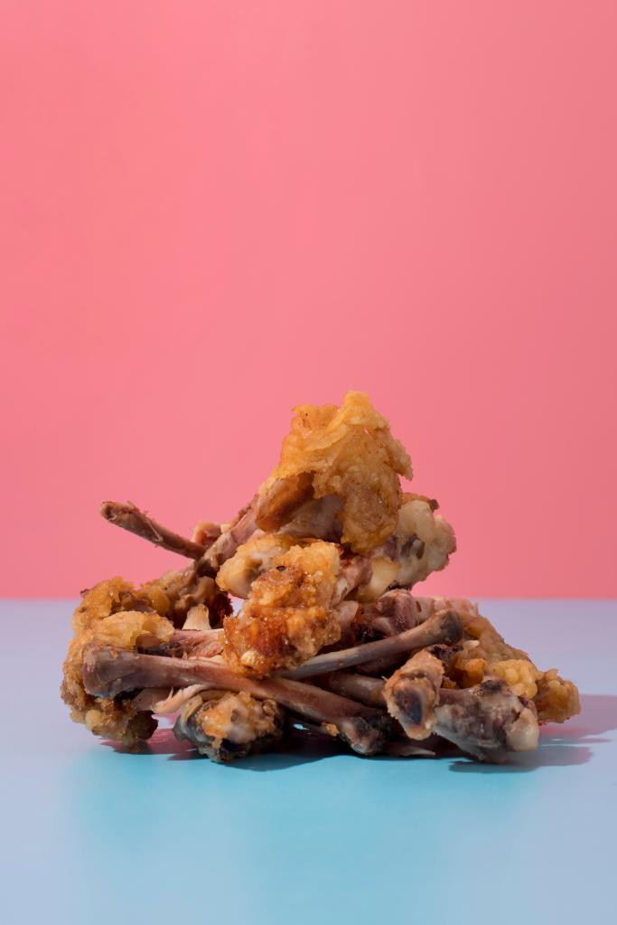 top view trash cooking concept